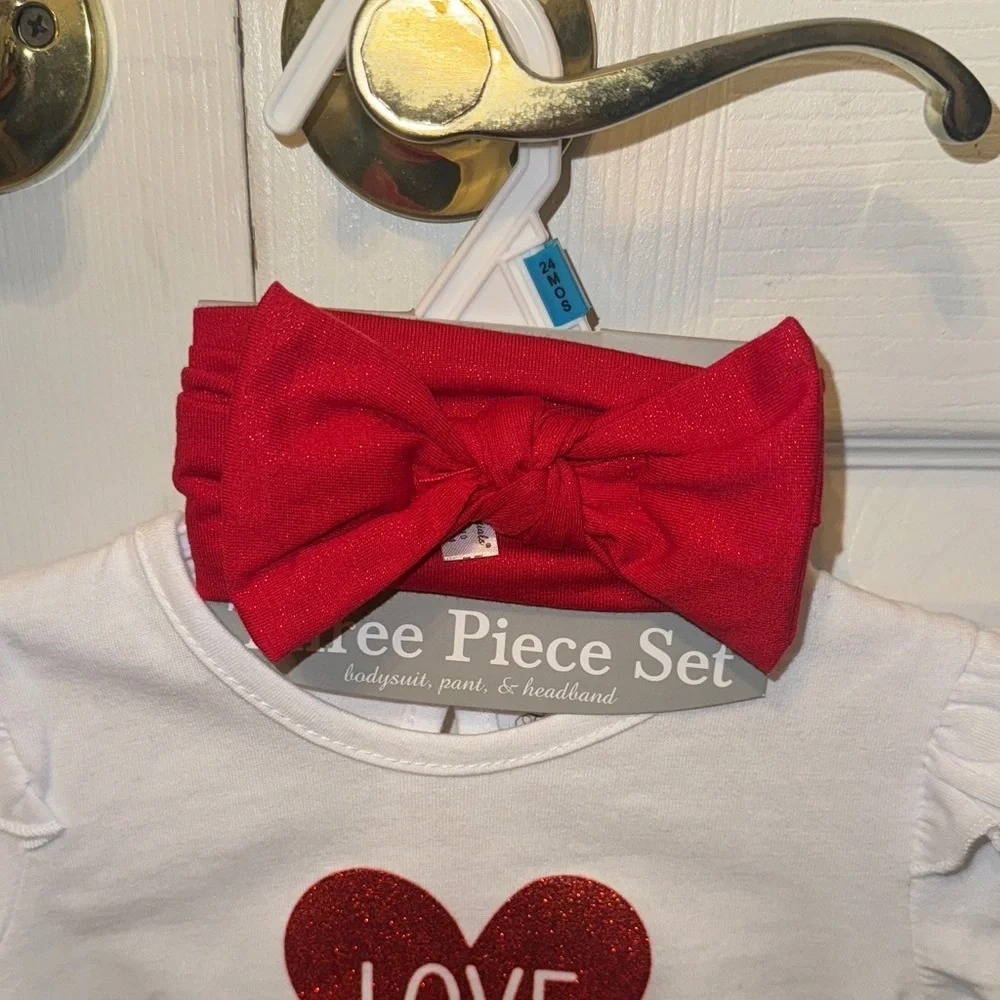 Baby Essentials Red and White Love Set